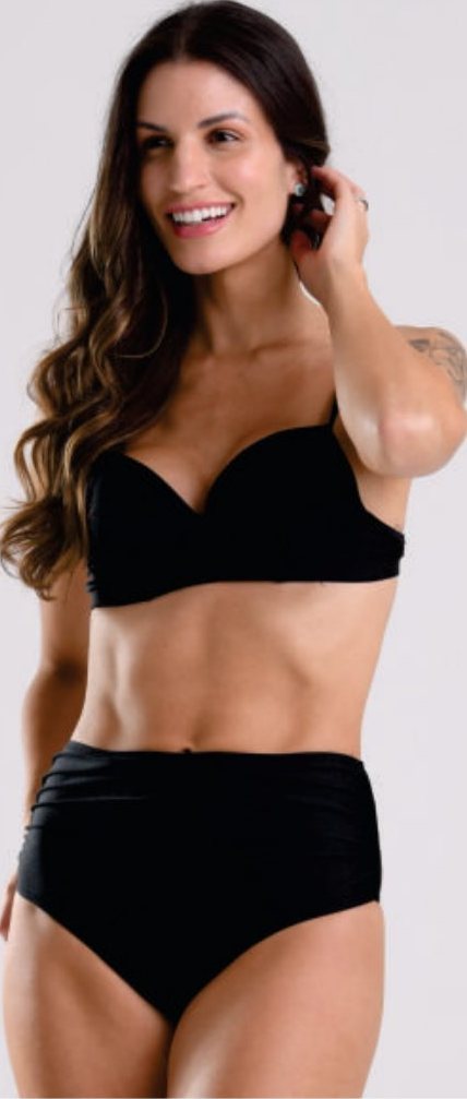 Bikini cintura alta Negro
